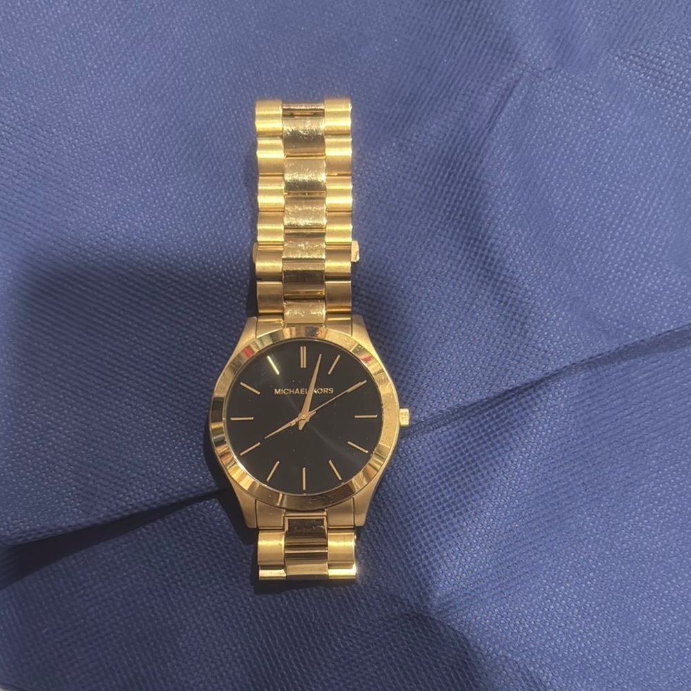 Gold and Black Michael Kors Watch
